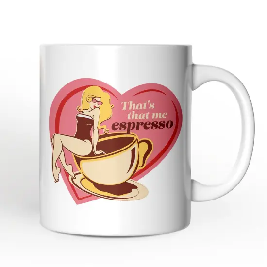 That&rsquo;s That Me Expresso Retro Mug, Pinup Girl Anti-Valentine Gift {1}