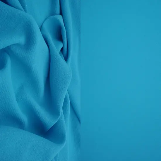 1 Yard Solid Ghost Bubble Crepe Fabric, Lightweight Textured Stretch 57/58" Wide for Apparel AQUA BLUE {1}