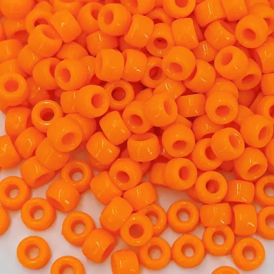 MIIIM 1200PCS 6x9mm Orange Pony Beads Bulk, Kandi Beads for Bracelets Making Kit, Hair Braids Crafts for Jewelry Making (Orange) {1}