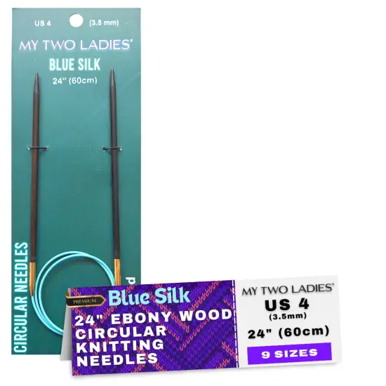 Blue Silk | 24" Circular Knitting Needles | Ebony | 9 Sizes {7}