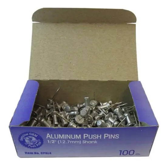 Push Pins 1/2" Steel Point 100/Box {1}