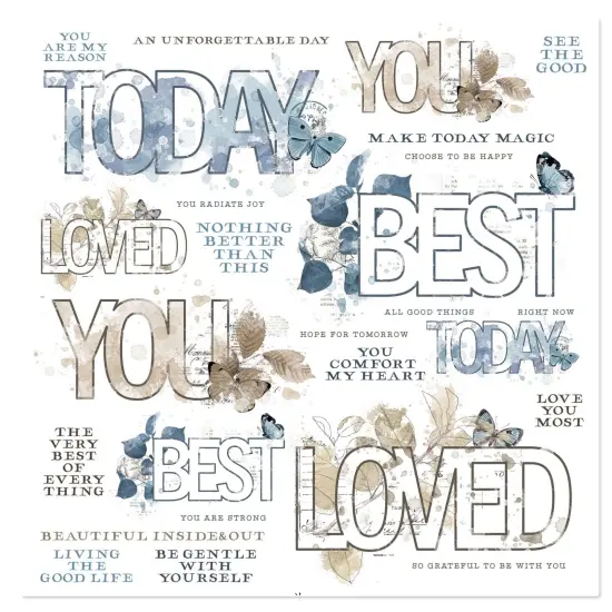 Vintage Artistry Serenity Rub-Ons 12"X12" 1/Sheet-Sentiments {4}