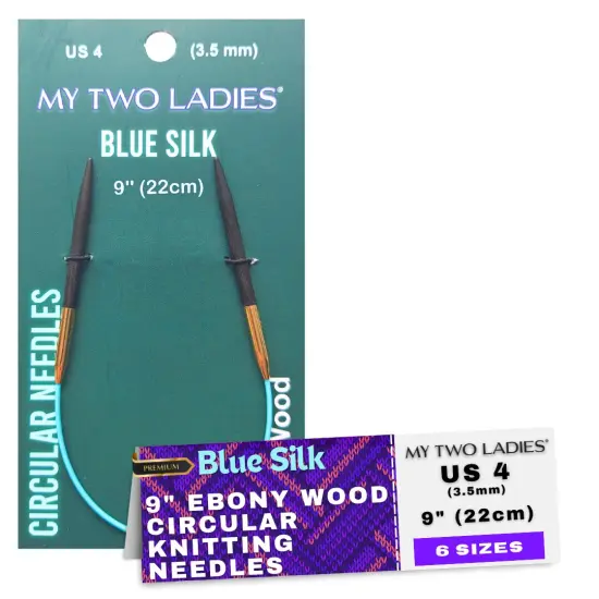 Blue Silk | 9" Circular Knitting Needles | Ebony | 6 Sizes {7}