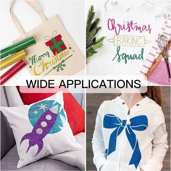 Glitter HTV Heat Transfer Vinyl Bundle 12 Rolls - 10" x 5FT {2}