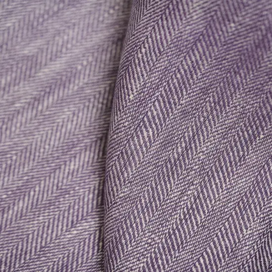 1 Yard Lilac Linen Novelty Herringbone Yarn Dyed Fabric Midweight 54 Inch Width {2}