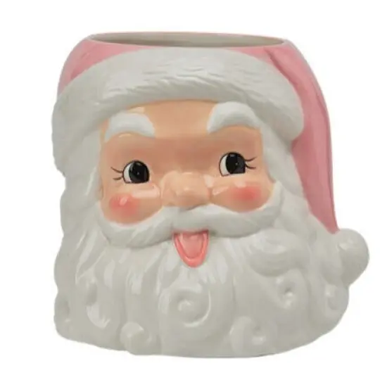 SANTA HEAD VASE CONTAINER RED {2}