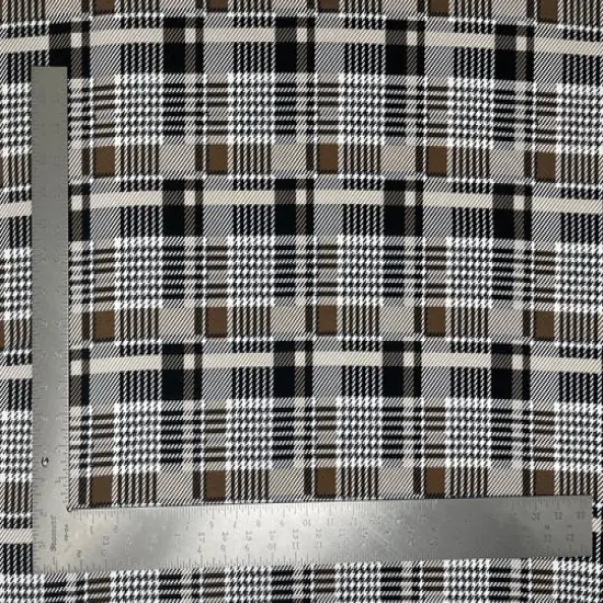 1 Yard Liverpool Knit Plaid Print Fabric Medium Weight Stretch Fabric for Apparel and D&eacute;cor 58"60" Width Red/Black {4}