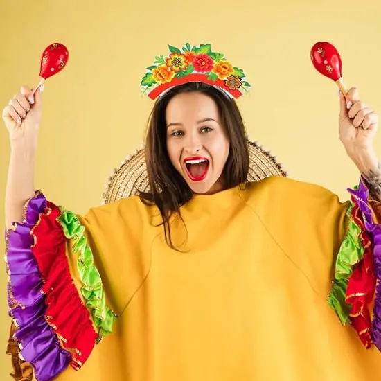 24 Pcs Cinco De Mayo Sombrero Party Hats Mexican Hat Fiesta Party Favors Mexican Sombrero Headbands Fiesta Paper Headbands for Mexican Themed Party Decorations {4}