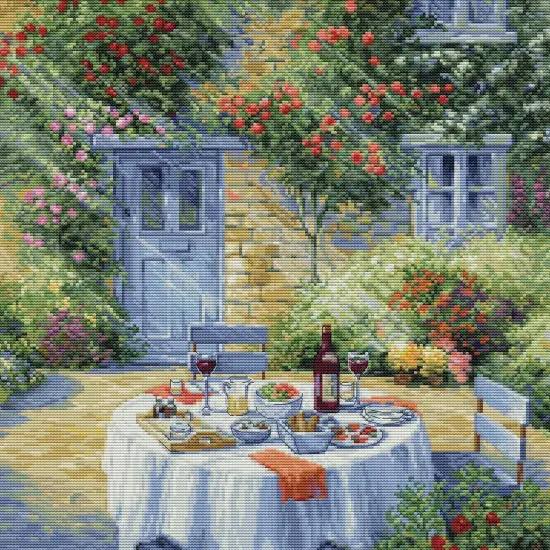 Romantic Garden BU5055L Counted Cross-Stitch Kit {1}