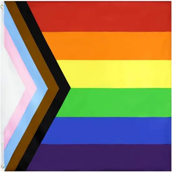 Progress Pride Flag 3x5 Fts - LGBT Community Support Gay Pride Rainbow Banner {1}