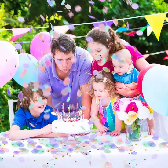 Pastel Table Confetti Unicorn Confetti 1 Inch Round Tissue for Baby Shower Unicorn Birthday Party Decoration, 1.76 oz(Mint Green, Purple, Pink, Cream) {5}