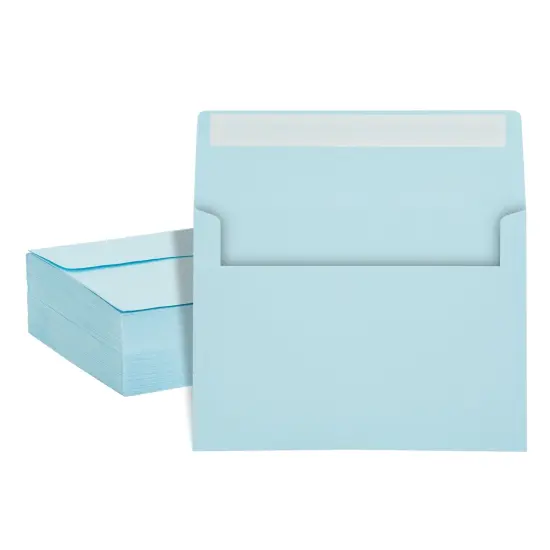 200-Pack 5x7-Inch Light Blue Envelopes with Square Flap and Peel and Press Closure for For Birthday, Wedding, and Anniversary Party Invitations, Greeting Cards, Thank You Notes {1}