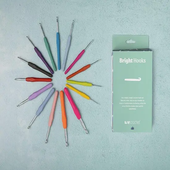 Crochet 15 Piece Expanded Bright Crochet Hook Set with Ergonomic Handles {2}