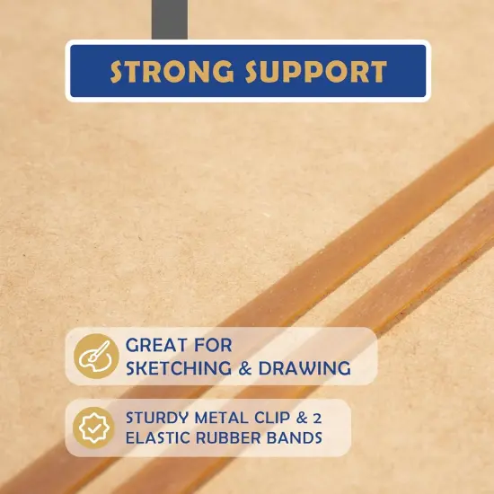 Sketch Board, Drawing Tote Board for Artists with Sturdy Clip and Rubber Bands, Portable Art Clipboard for Classroom and Studio Drawing {3}