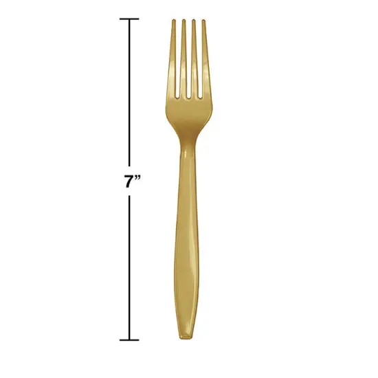 288 pc Bulk Glittering Gold Plastic Forks {2}