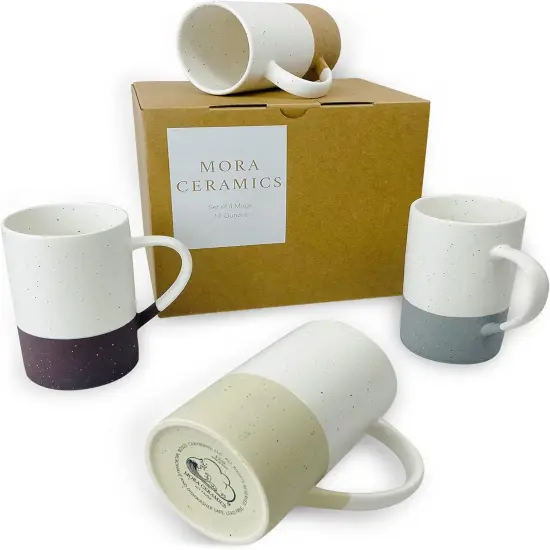 12oz Coffee Mug Set of 4 - Tea Cups with Handle {1}