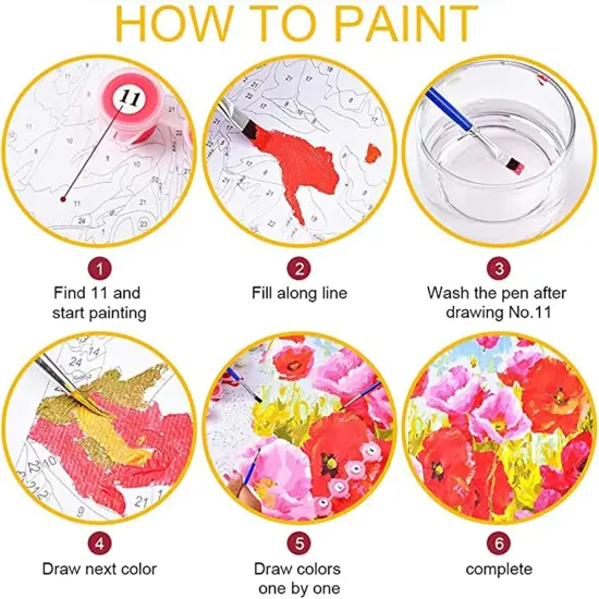 Paint by Numbers Kits 16x20 inch Canvas, Watercolor DIY Oil Painting for Adults with Brushes and Acrylic Pigment {4}