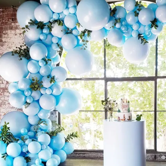 Light Blue Balloons 140 pcs Different Sizes of 18 12 10 5 Inch Baby Pastel Sky Aqua Blue Balloon Arch Kit Garland for Graduation Baby Shower Gender Reveal Birthday Party Decorations Blue-Y4 {5}