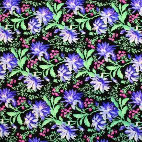 Flowers and Baby's Breath Printed Spandex Fabric {6}