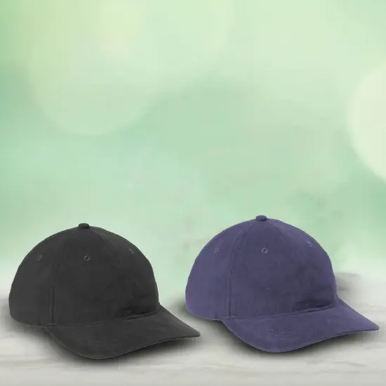 Port Authority&reg; Light Corduroy Dad Cap Unstructured Mid Profile Cotton Corduroy Hat with Adjustable Tri Glide Closure Dress Blue Navy {2}