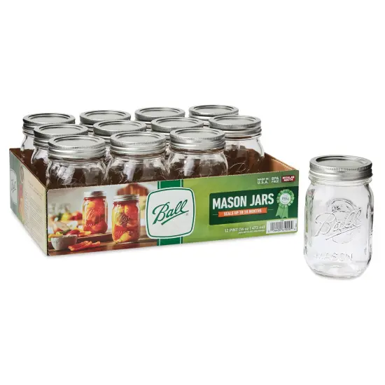Ball Mason Jars and Lids - 16 oz, Regular Mouth, Pkg of 12 {1}