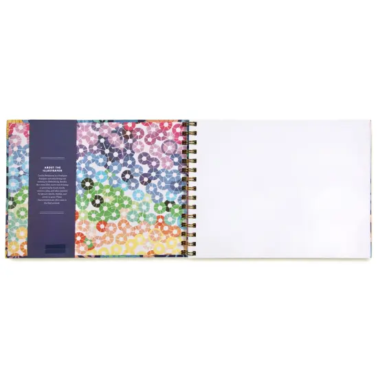 eeBoo Piece & Love: Artist Sketchbook - Cecilia's - 80 Pages, 9.5 x 7.5" Hardcover Spiral Book, 160 GSM, 108 LBS Drawing Paper, Abstract Floral Cover {4}
