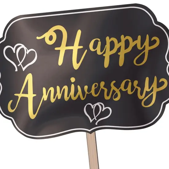 6 Pack Bulk Foil Happy Anniversary Yard Sign {2}