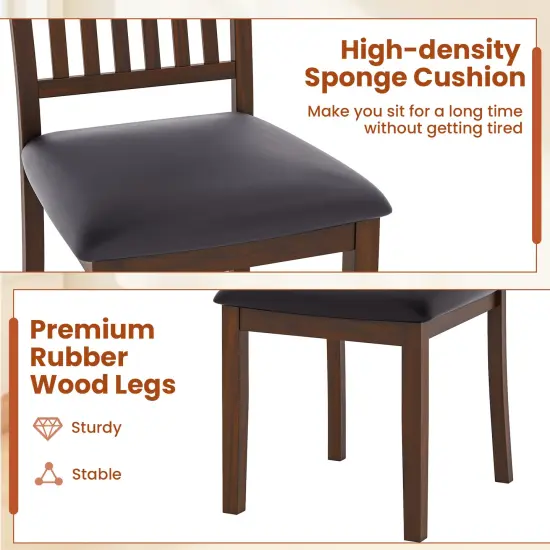 Upholstered Modern Dining Chair Set of 2 with Slanted High Backrest-Brown {5}