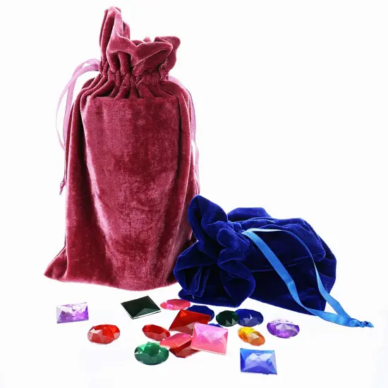 Velvet Tarot Rune Bag Bundle of 6: Moss Green, Royal Blue, Purple, Wine, Ross, Black 6" x 9" - Velvet Bag for Christmas Gifts Jewel, Watch and Small Items. {3}