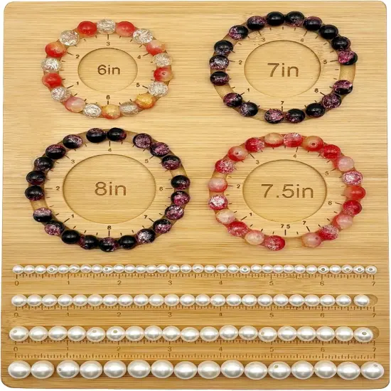 Bead Boards for Jewelry Making, Bamboo Beading Board for Jewelry Bracelet Making, Bracelet Bead Board, Bracelet Bead Board for Bracelet, Jewelry Making Supplies,DIY Small 6"/ 7"/ 7.5"/ 8" {1}