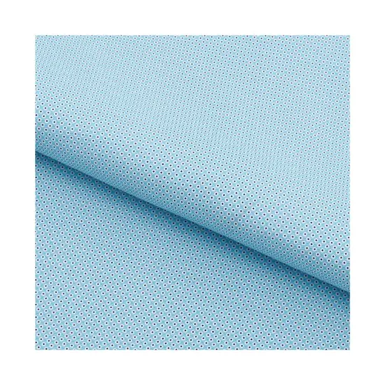 Flowers Dots Printed on Recycled Spandex Fabric Turquoise/White {1}