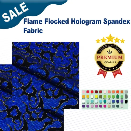 Flame Flocked Hologram Spandex Fabric Snow White {2}