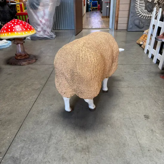 Merino Ewe Sheep Head Down Life Size Statue {5}