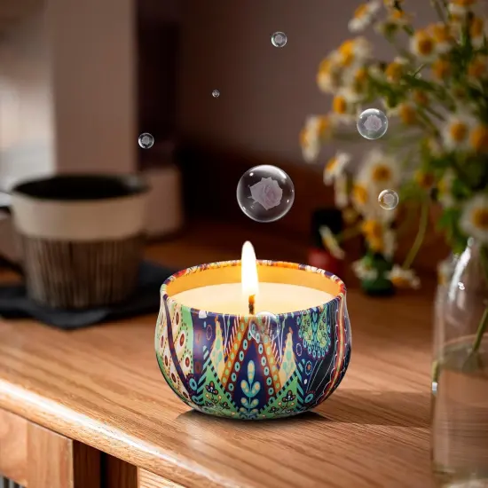 3 Pack Scented Candles, 2.5 oz Aromatherapy Candles with Floral Scents,Soy Candles Set with 72H Burning Time,Ideal Gift for Women (Lavender+Vanilla+Rose) {3}