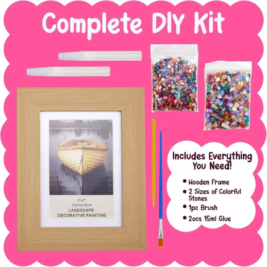 Kids Picture Frame Mosaic Craft Kit Craft DIY Arts & Crafts for Kids Frame Kit Great Birthday Gifts for 3 4 5 6 7 8 9 10 11 12 Year Old Holiday Christmas Gift for Girls {3}