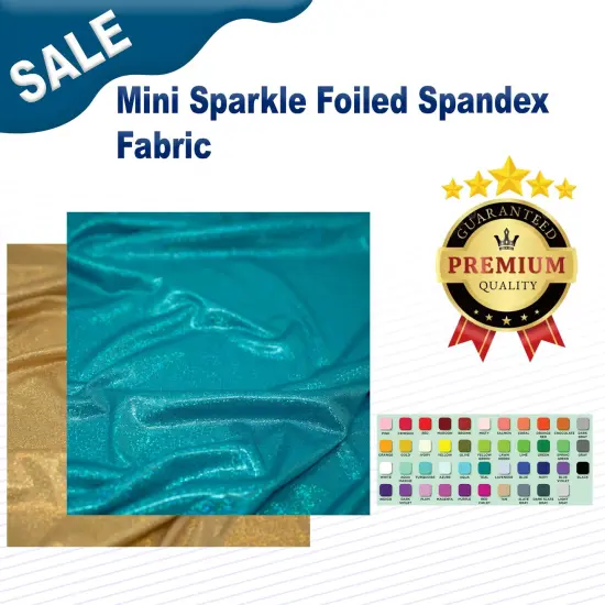 Mini Sparkle Foiled Spandex Fabric Gold/Gold {2}