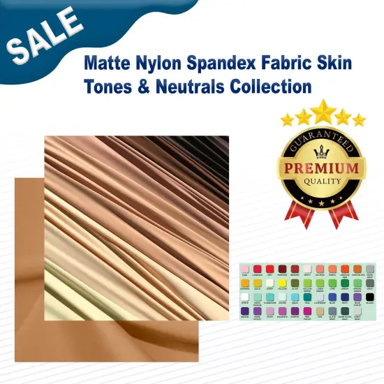 Matte Nylon Spandex Fabric Skin Tones & Neutrals Collection White - UV/B R {2}