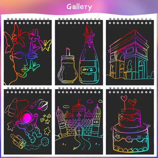 24 Pack Rainbow Scratch Paper Arts Notebooks {2}