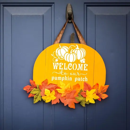 16 Pcs Fall Pumpkin Templates - Reusable Maple Leaf Stencils for Wood {2}