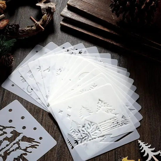20 Pieces Stencil Template for Painting Reusable Animal Plant Stencil (Snowflake) {5}