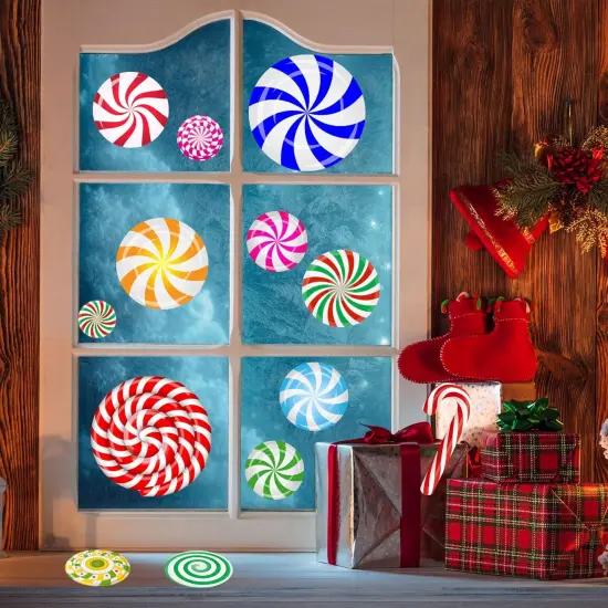 57PCS Peppermint Floor Decals Christmas Wall Stickers {3}