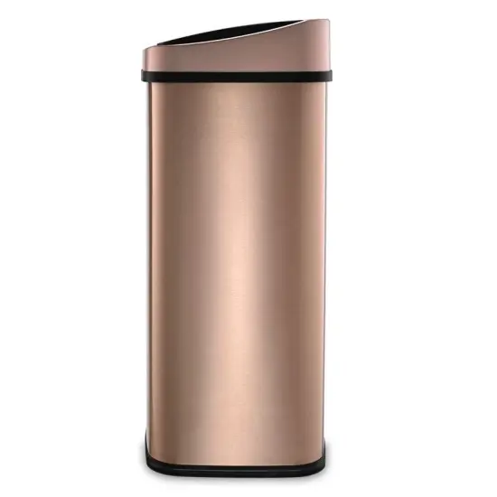 Gold Copper Steel Motion Sensor Trash Can with Odor Seal and 13.2 Gallon Capacity {5}