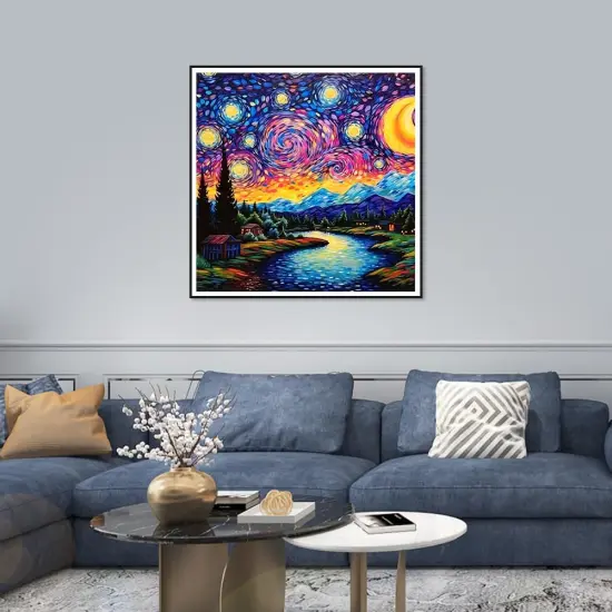 Starry Night Diamond Painting Kit - 12x12 inch {2}