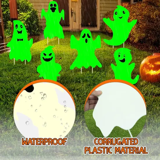 6PCS Scary Ghost Halloween Yard Sign Decorations for Yard Lawn Waterproof {2}