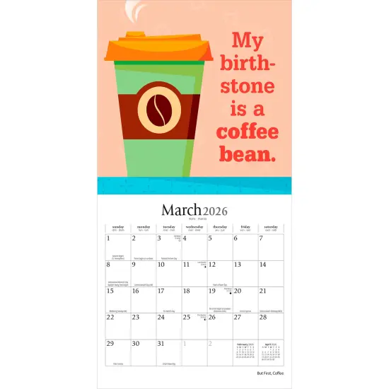 But First Coffee | 2026 7 x 14 Inch (Hanging) Monthly Mini Wall Calendar {3}
