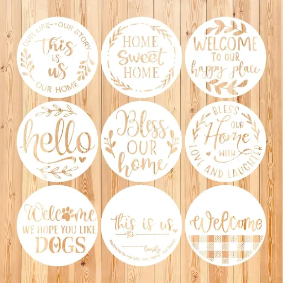 Welcome Stencils for Painting on Wood, 12&rdquo; Round Stencils for Painting {1}
