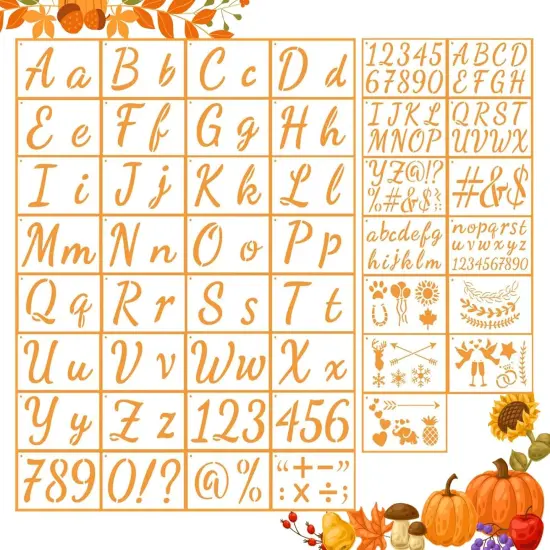 Stencils for Painting, 45 Pack, 8.27x5.52 Inch, Reusable Plastic Large {1}