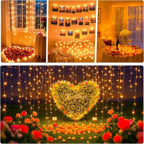 Orange USB Fairy String Lights, 33ft 100 LED with Remote & Timer {3}