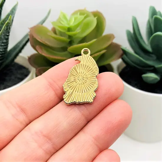 Black Enamel Raven and Skull Charms, 27x16mm {3}