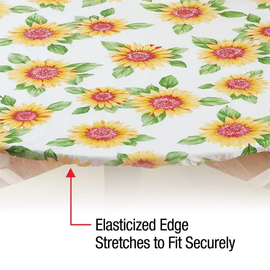 Collections Etc Collections Etc. Patterned Fitted Table Cover with Soft Flannel Backing and Durable Wipe-Clean Vinyl Construction {3}